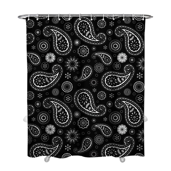 Extra Long Boho Shower Curtain 72x84 Inches - Vintage Floral & Tropical Leaves Pattern, Waterproof Bohemian Bathroom Decor with 12 Hooks, Tribal Rustic Style