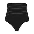 thumbnail image 2 of rygai High Waist Striped Body Shaper Butt Lifter Slimming Tummy Briefs Seamless Panties for Daily Wear,Black M, 2 of 8