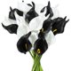 thumbnail image 2 of 40Pcs Bouquet de Boda Nupcial Arreglo de Flores Artificiales de PU (Blanco Y Negro), 2 of 10