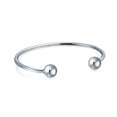 thumbnail image 2 of Bling Jewelry Womens Round Ball Screw Beads Charm Bangle Bracelet Silver Cuff, 2 of 6