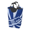 thumbnail image 1 of DouZhe Panier à Linge Rectangulaire 50L, Imprimés Manette de Jeu Rétro Bleu Imperméable Pliable avec Poignées en Aluminium, 1 of 6