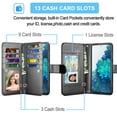 thumbnail image 4 of Galaxy S20 FE 5G Case, Samsung Galaxy S20 Fan Edition Wallet Case, Takfox PU Leather Case Kickstand Cash ID Credit Card Slots Holder Flip Phone Cases Detachable Magnetic Hard Case & Strap,Black, 4 of 7