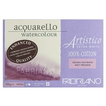 Fabriano Artistico Extra White Watercolor Block, 140 lb./300 gsm, Hot Press, 20 Sheets, 12" x 18"