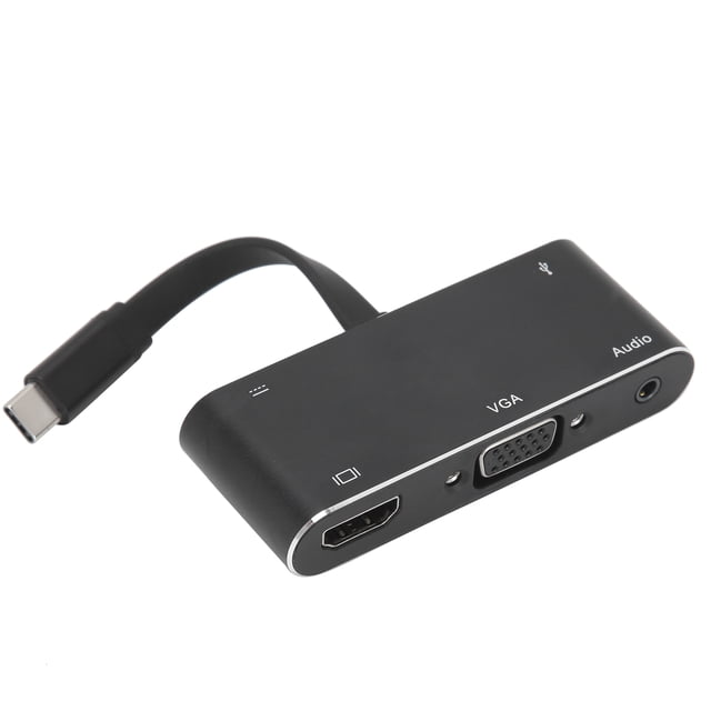 Convertidor USB C tipo C a HDMI VGA, adaptador de audio fácil de usar, para electrónica de reuniones de entretenimiento en el hogar LHCER Descripción de la referencia