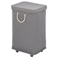 thumbnail image 6 of mDesign Large Polyester Rolling Laundry Hamper - Wheels, Lid, Handles, Dark Gray, 6 of 6