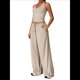 thumbnail image 3 of Pantalones Deportivos Casuales Holgados de Pierna para Mujer, Rectos, de Tiro Bajo, con Bolsillos con Cordón Elástico Albaricoque L, 3 of 9