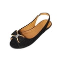 thumbnail image 3 of Rvasteizo Flats for Women Solid Soft Sole Peep Open Toe Bow Lazy Moccasin Outdoor Summer Shoes, 3 of 5