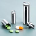 thumbnail image 2 of Mini Stainless Steel Sealed Capsule Waterproof Pill Box Camping Firstaid Pendant, 2 of 9