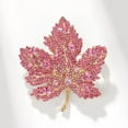 thumbnail image 4 of Hyasfey Elegant Maple Leaf Shape Brooch Shining Rhinestones Inlaid Pin Sweater Coat Badge Clothes Accessories, 4 of 8