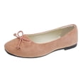 thumbnail image 2 of XUNKUSGA Flats for Women Classic Soild Color Suede Womens Dress Shoes with Bow Lightweight Round Toe Womens Slip On Shoes Fashion Colorful Ballet Flats,Pink,7.5, 2 of 8