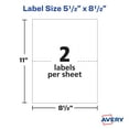 Avery Shipping Labels, White, Permanent Adhesive, 5.5" x 8.5", Laser