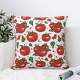 thumbnail image 4 of Pofeuu Hand Drawn Tomatoes Print Double-sided plush pillowcase Square Throw Pillow Covers Pillows Cover for Living Room Bedroom Sofa Couch Cushion Cover（No pillow core）-18"x18", 4 of 7