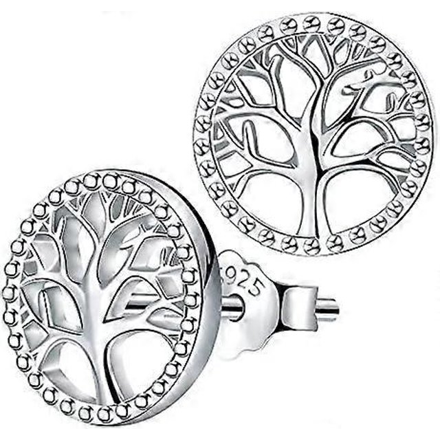 Lydreewam Tree of Life Earrings for Women 925 Sterling Silver Tree of Life Stud Earrings for Birthday Mother's Day Christmas