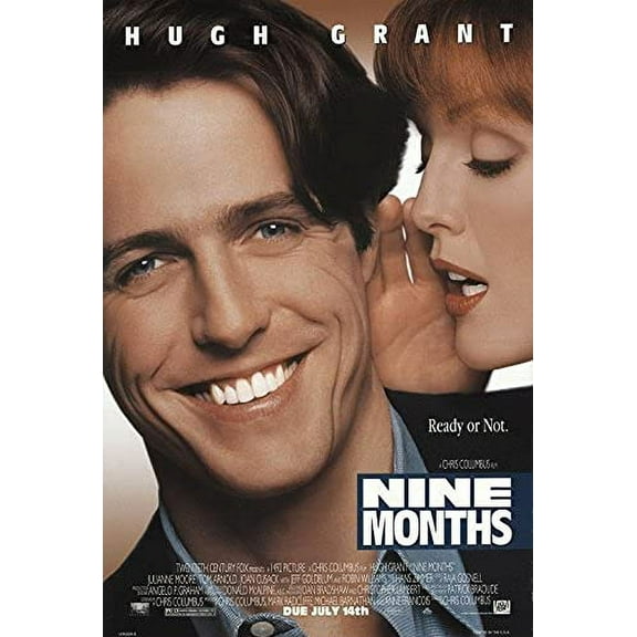 NINE MONTHS (1995) Original Movie Poster 27x40 - Dbl-Sided - Hugh Grant - Julianne Moore - Tom Arnold - Joan Cusack