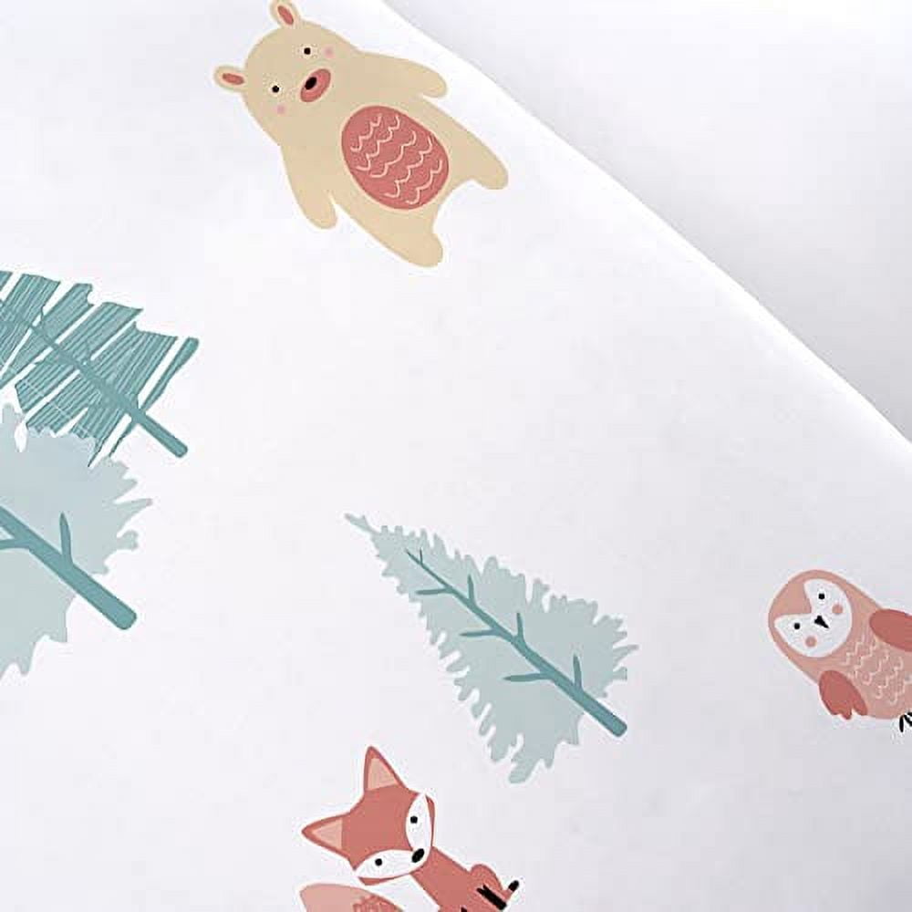 JumpOff Jo - 2 Pack Fitted Cotton Crib Sheet for Baby, Crib Mattress, 28 in. x 52 in. - Woodland Rainbow