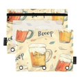 thumbnail image 2 of Ckdifva Beer Mugs Boop Pencil Pouch 3 Ring Zipper Pencil Case Binder Pockets Clear Top Cosmetic Bag 2 Pack, 2 of 6