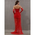 thumbnail image 6 of Women Sexy Strapless Backless Black Red Lace Split Maxi Long Bodycon Dress 2025 Celebrity Elegant Evening Club Party Outfit, 6 of 8