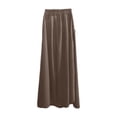 thumbnail image 4 of Arlun Women's Ankle Length High Waist A-Line Flowy Long Maxi Skirt with Pockets High Waisted Simple Solid Color Elegant Long Skirts Plus Size Outfit Coffee XL, 4 of 5