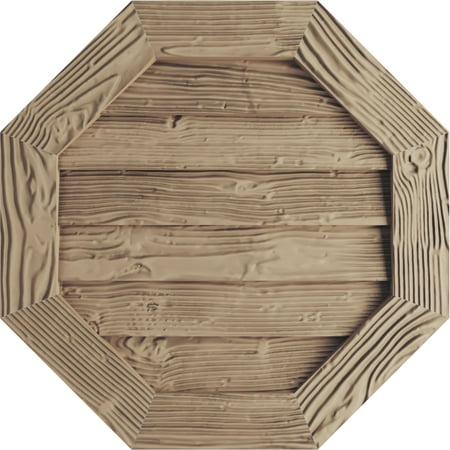 

Ekena Millwork 33 W x 33 H Timberthane Sandblasted Octagonal Faux Wood Non-Functional Gable Vent Primed Tan