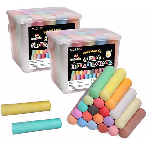 Tiza de calle, tiza de dibujo infantil gigante lavable, no tóxica y sin polvo, enseñanza de pizarra, regalo de Navidad, juegos al aire libre, regalos de vacaciones JAMW Sencillez