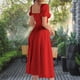 thumbnail image 5 of Vestidos Largos Vestidos de mujer Manga abullonada Vestido elegante Primavera Verano Ropa (Rojo M) Ygjytge para Mujer Rojo T XL, 5 of 5