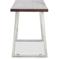 thumbnail image 4 of Finch Lionel Wood and Stainless Steel Metal Bench Dark Walnut Brown, 4 of 7