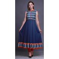 thumbnail image 2 of Bimba Robe Anarkali à Col Mandarin Imprimée Shibori Indigo Blue4 pour Femmes, Kurta Ethnique Indienne X-Small, 2 of 6