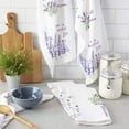thumbnail image 2 of Watercolor Purple Flower Lavender White Printed Tea Hand Towel Kitchen Dishcloth Water Absorption Household Cleaning Cloth, 2 of 7