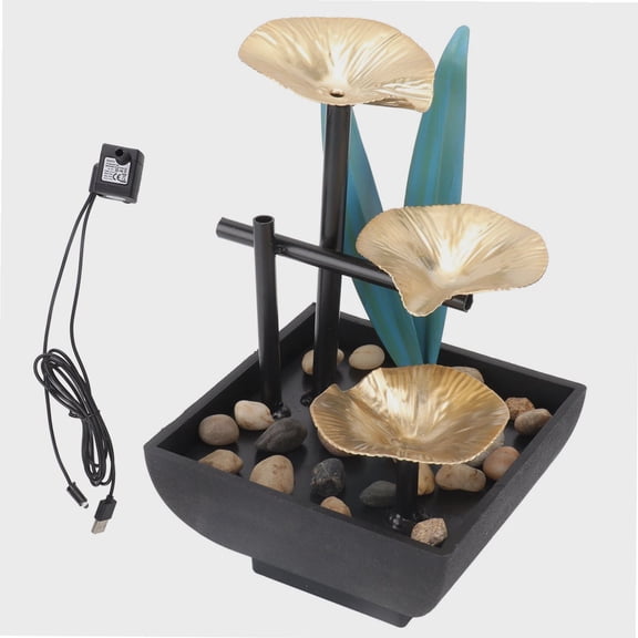 Tabletop Fountain, Small Indoor Desktop Waterfall, 5V Tabletop Water Fountain Ornaments USB Waterfall Fountain with Pump and Stone Accessories for Home Bedroom Office Decor
