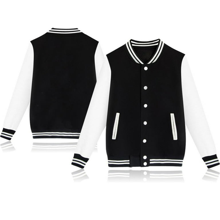 Mens Jackets Slim Fit Mens Outwear Coat Mens Fashion Varsity Jackets Fashion Autumn Casual Patchwork Stand Collar Button Down Long Sleeve Pocket Sport