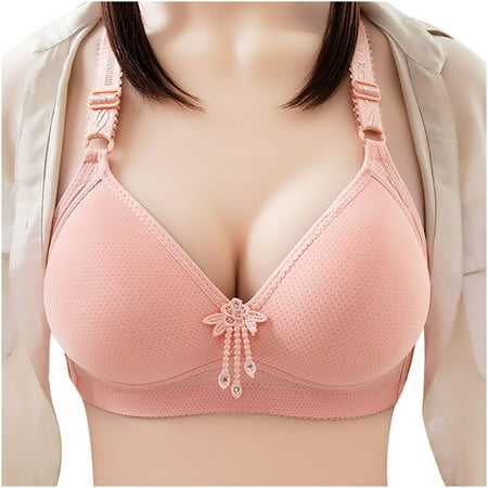 

QWERTYU Bras for Women Lightly Padded Bra with Full Coverages Constant Push Up Plunge Bra 44 Hot Pink