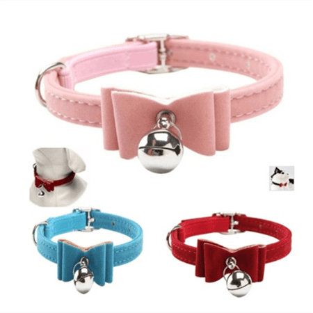 Delight Dog Bows (Cute Flocking Dog Cat Bell Collar Kitten Bow Tie Pet Neck Safety Bowtie , Adjustable Pet Necklace, Pet)