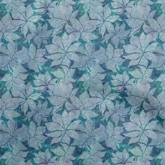 oneOone Polyester Lycra Blue Fabric Asian Batik Floral Sewing Craft Projects Fabric Prints By Yard 56 Inch Wide