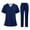 Navy, variant on WTOBBY Women's Workwear Scrub Uniform Suit Cross V-Neck Short Sleeve Pocket Tee and Pants Two Piece Set Quick Dry Fun T-Shirts for Nursing Professionals ,Black L