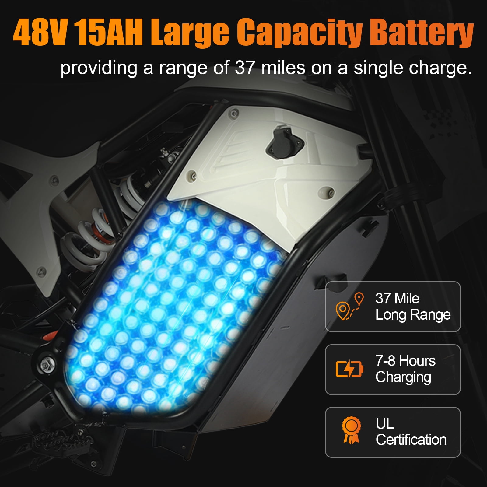 Electric Dirt Bike For Teens And Adult 2000w Motor 48v 20ah Battery Electric Motorcycle Max 36mph Hydraulic Brakes 14"/12" Fat Tire For All Terrains