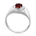 thumbnail image 3 of Mauli Jewels Men's 1.25 Carat Diamond and Oval Garnet Engagement Prong-Setting Engagement Ring in 10K White Gold, 3 of 6
