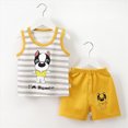 thumbnail image 2 of TOWED22 Toddler Baby Boy Summer Outfit Sleeveless Tank Tops + Casual Shorts Set 2 Piece Infant Beach Clothes(Light Yellow,6-12 M), 2 of 4