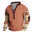 thumbnail image 6 of Xcmzpl Men's Aztec Cow Print Henley Shirts Ethnic Print Button T Shirts Long Sleeve Vintage Westerna Graphic Pullover Tops, 6 of 6