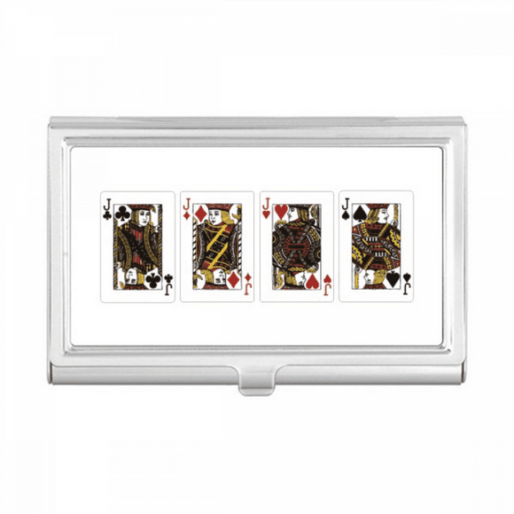 heart spade club j pattern business card holder case pocket box wallet