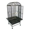 WI24R 3/4" Bar Spacing Dome Top Wrought Iron Parrot Cage - 24"x22" In Antique Silver