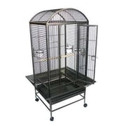 YML WI24ASR Dome Top Wrought Iron Parrot Cage in Antique Silver