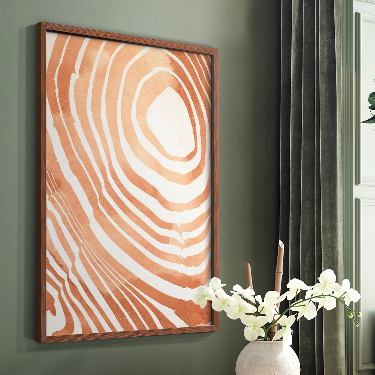 Wood Grain Suminagashi IV Framed Print - Solid Wood in Single Picture Frame Solid Wood 2 Framed Print