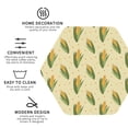 thumbnail image 3 of Honeii Yellow Corn print Leather Coaster Set of 4, ideal for safeguarding your furniture from drinks spills and effortless cleanup-Hexagon, 3 of 6