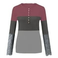 thumbnail image 3 of Bjutir Womens Tops T-Shirts Lace Long Sleeve O-Neck Tunic Front Button Shirt Shirt Blouse Tops, 3 of 4