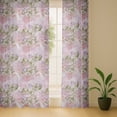 thumbnail image 6 of Vargottam Watercolor Flower Print Sheer Georgette Curtains for Windows & Small Doors - Set of 2 Panels, 72" Long, Grommet Top, Printed Light Filtering Drapes for Living Room or Study, 6 of 9