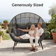 thumbnail image 4 of RADIATA Water Resistant Steel Double Egg Chair with Ottomans and Footrests, Gray, 4 of 9