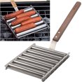 thumbnail image 3 of Prociv Charcoal Stainless Steel Hot Dog Sausage Roller Rack Steamer with Extra Long Wood Handle New BBQ Tools 5 Hot Dog Capacity, 3 of 6