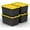 LARGE - 24.5" x 16.5" x 13.5", variant on 8 PACK Medium Black & Yellow Storage Bins | Plastic Tote Organizing Container with Secure Latching Lids, Stackable, Extra Strength with Built in Handle | Black and Yellow Bins | 24.5" x 16.5" x 9"