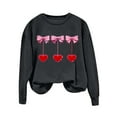 thumbnail image 3 of Valentines Day Crewneck Sweatshirts Womens Cute Valentine Sweater Pullover Long Sleeve Heart Bow Holiday Outfits, 2XL Dark Gray, 3 of 5