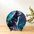 thumbnail image 6 of Honeii Colorful Plant Wolf Print Elegant Bone China Decorative Plate, Porcelain Plate,Art Crafts,Ceramic Ornaments for Home Office Wall Decor-7in, 6 of 6